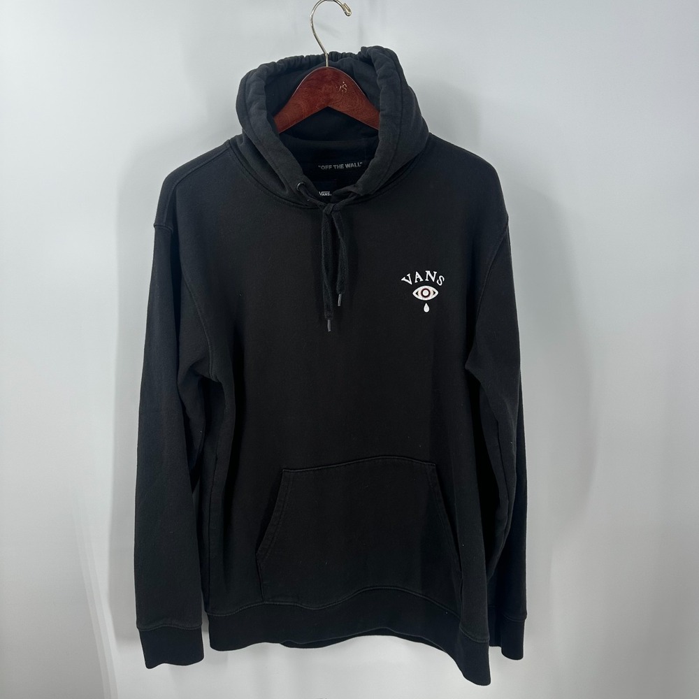 Vintage Vans Skull Joker Playing Card Graphic Off‎ The Wall Hoodie Black Size M